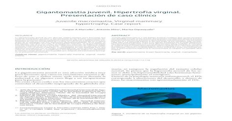 hipertrofia virginal de los senos|Hipertrofia mamaria virginal: caso clínico